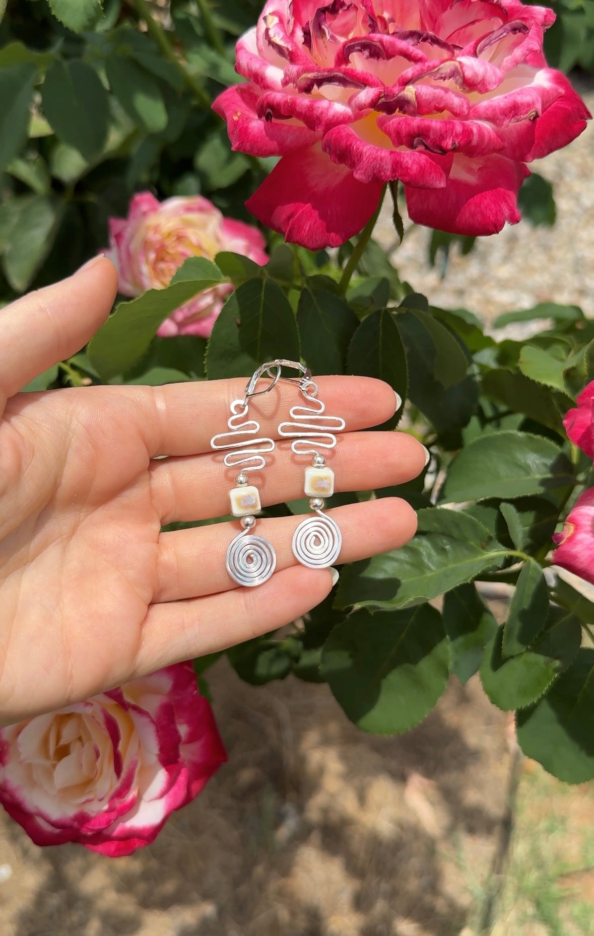 Spiral Path~ Silver Wire Earrings