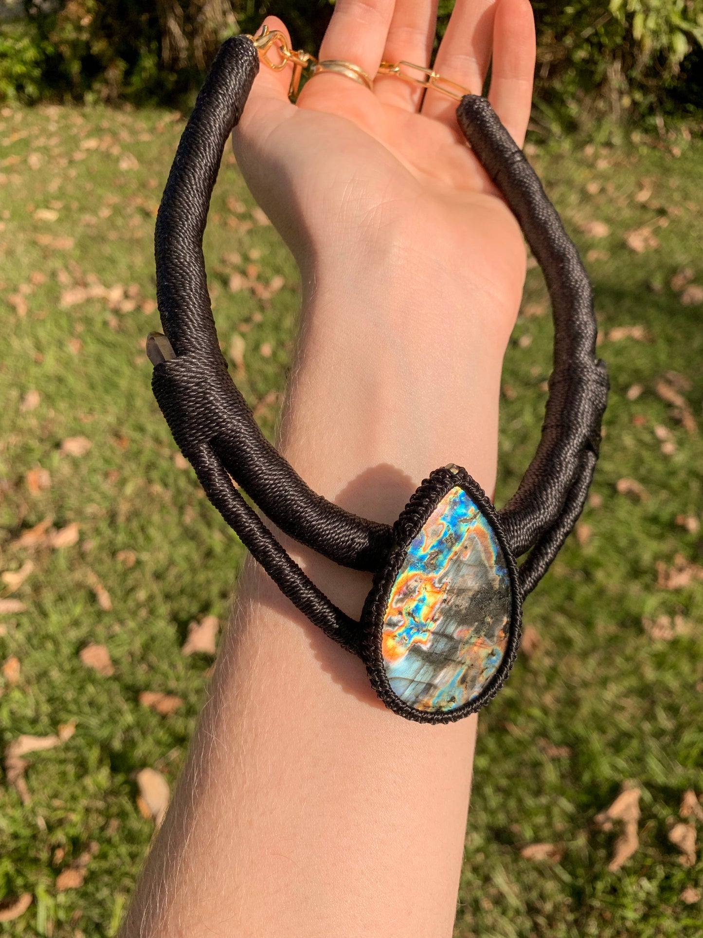 Labradorite and Smokey Quartz Necklace
