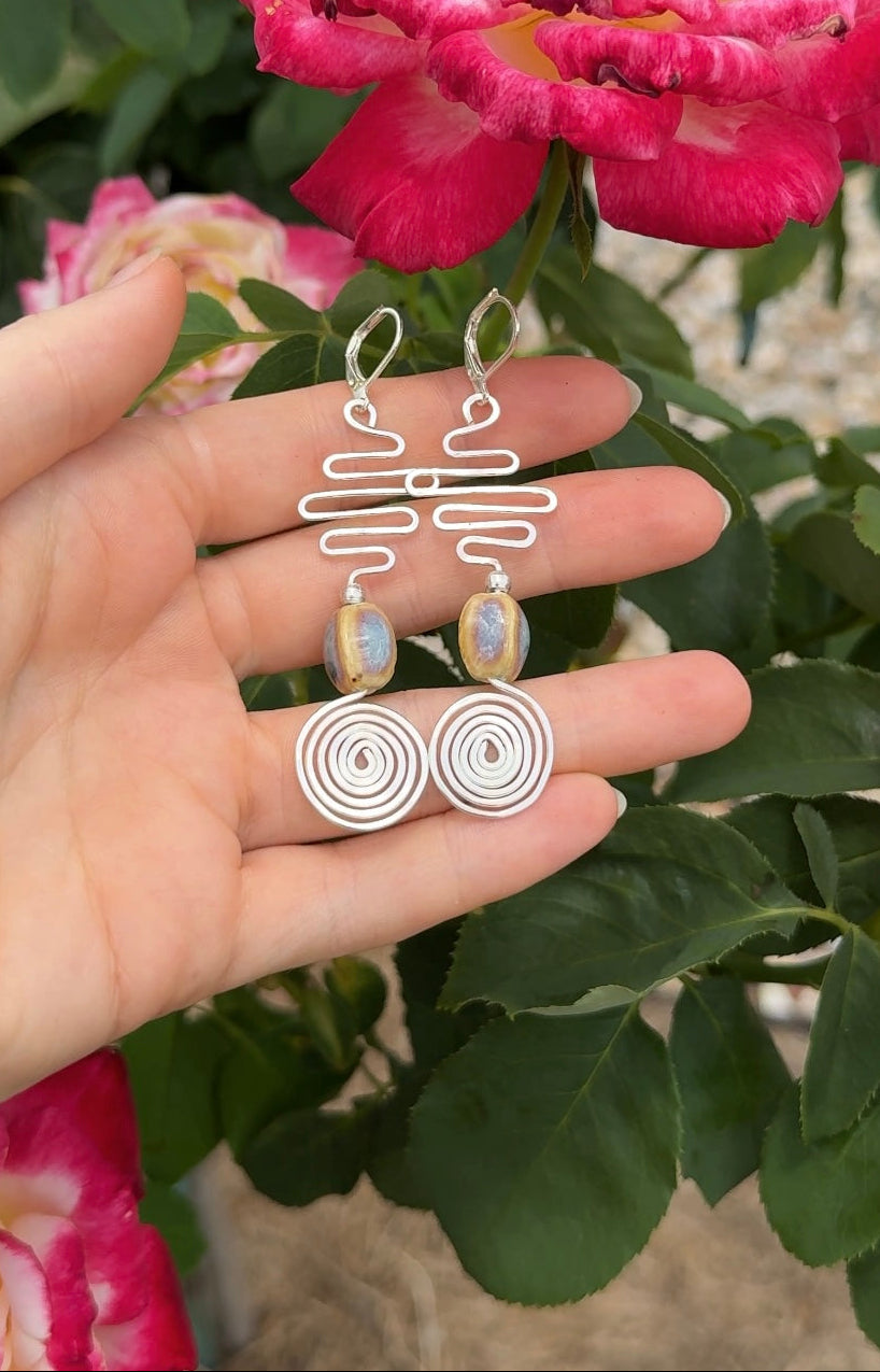 Spiral Path~ Silver Wire Earrings