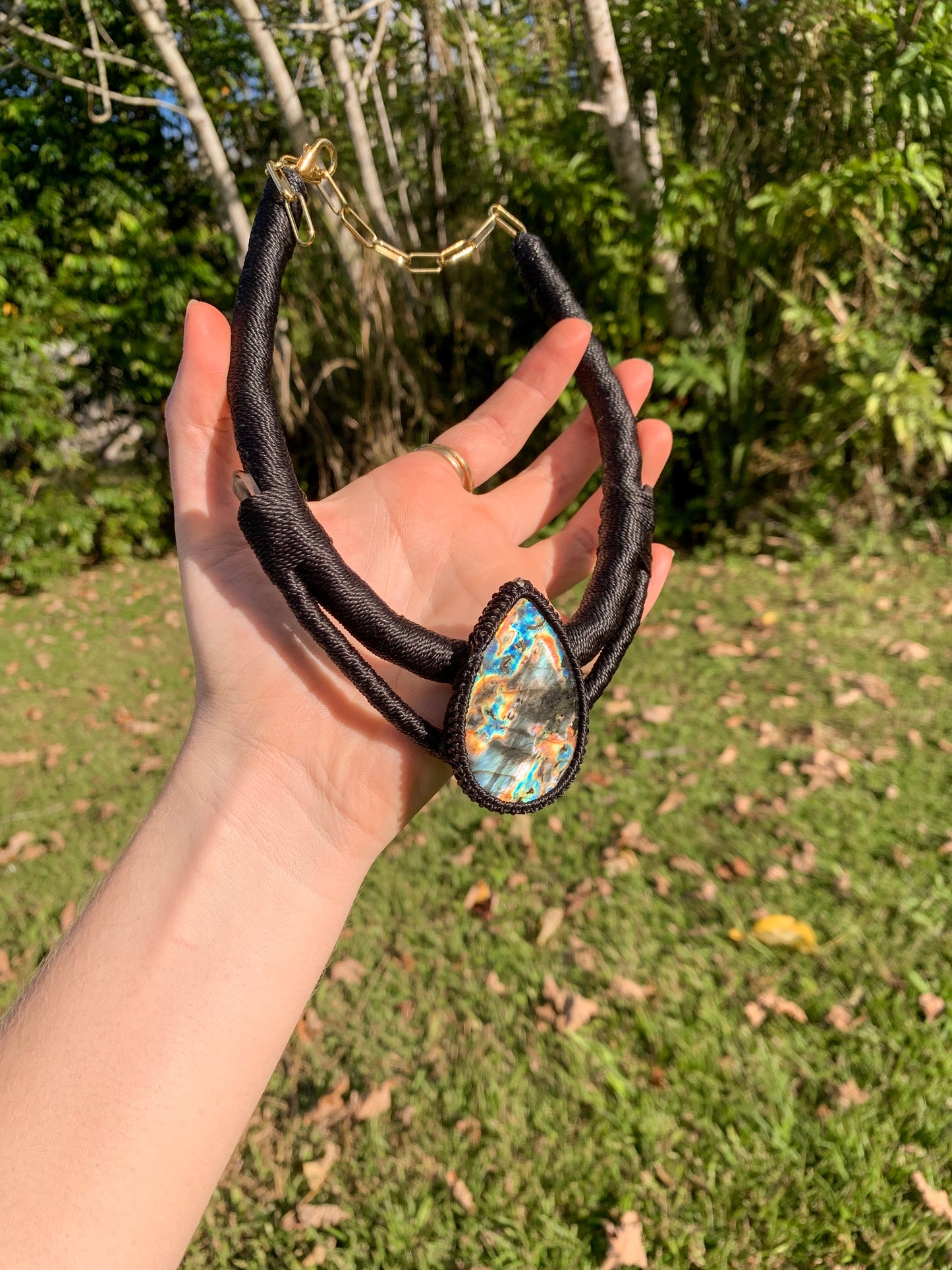 Labradorite and Smokey Quartz Necklace