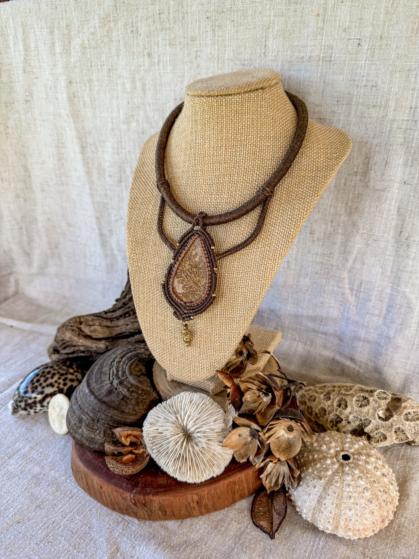 Psilomelane Dendrite Tribal Necklace