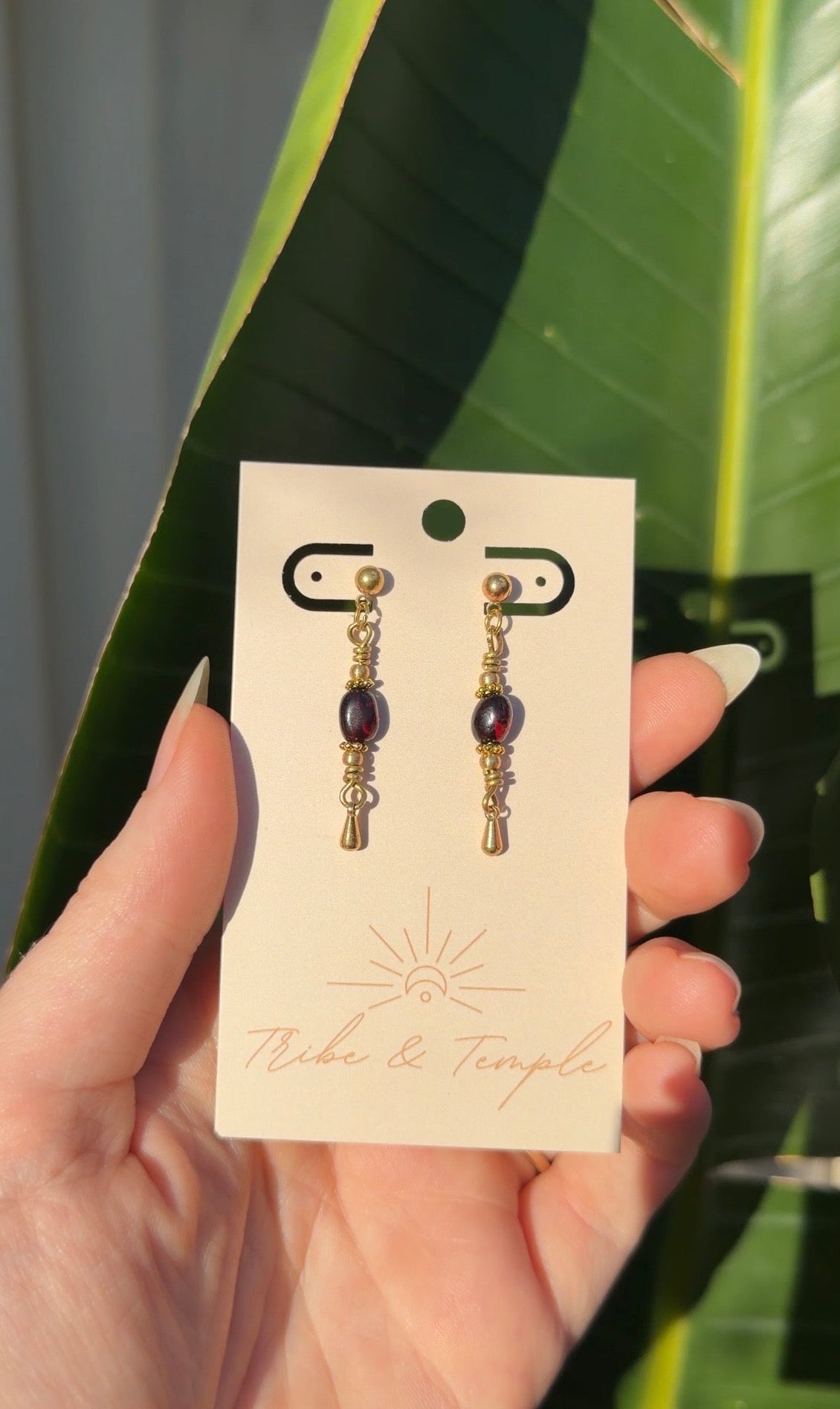 Amber Dangle Studs