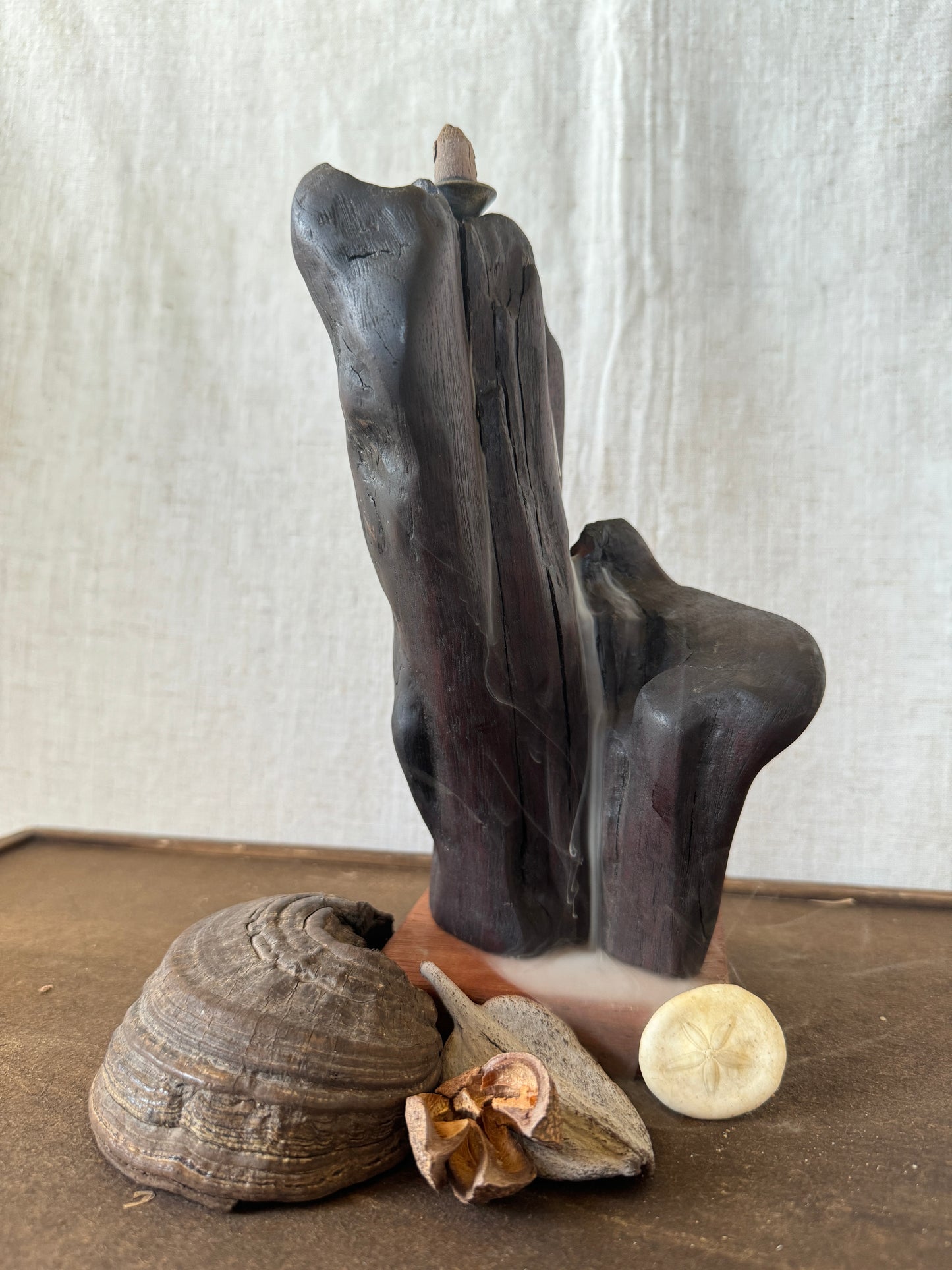 Satin Cedar Driftwood Backflow Incense Holder