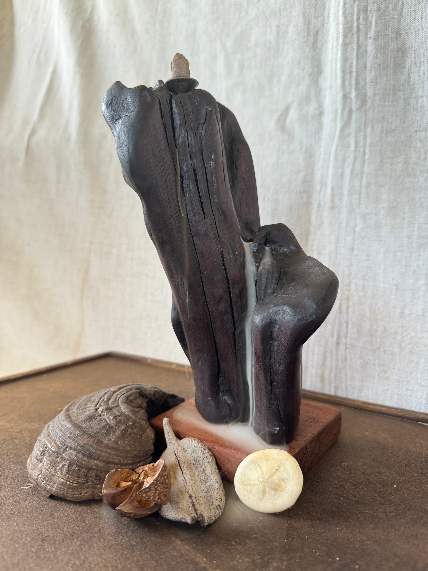 Satin Cedar Driftwood Backflow Incense Holder