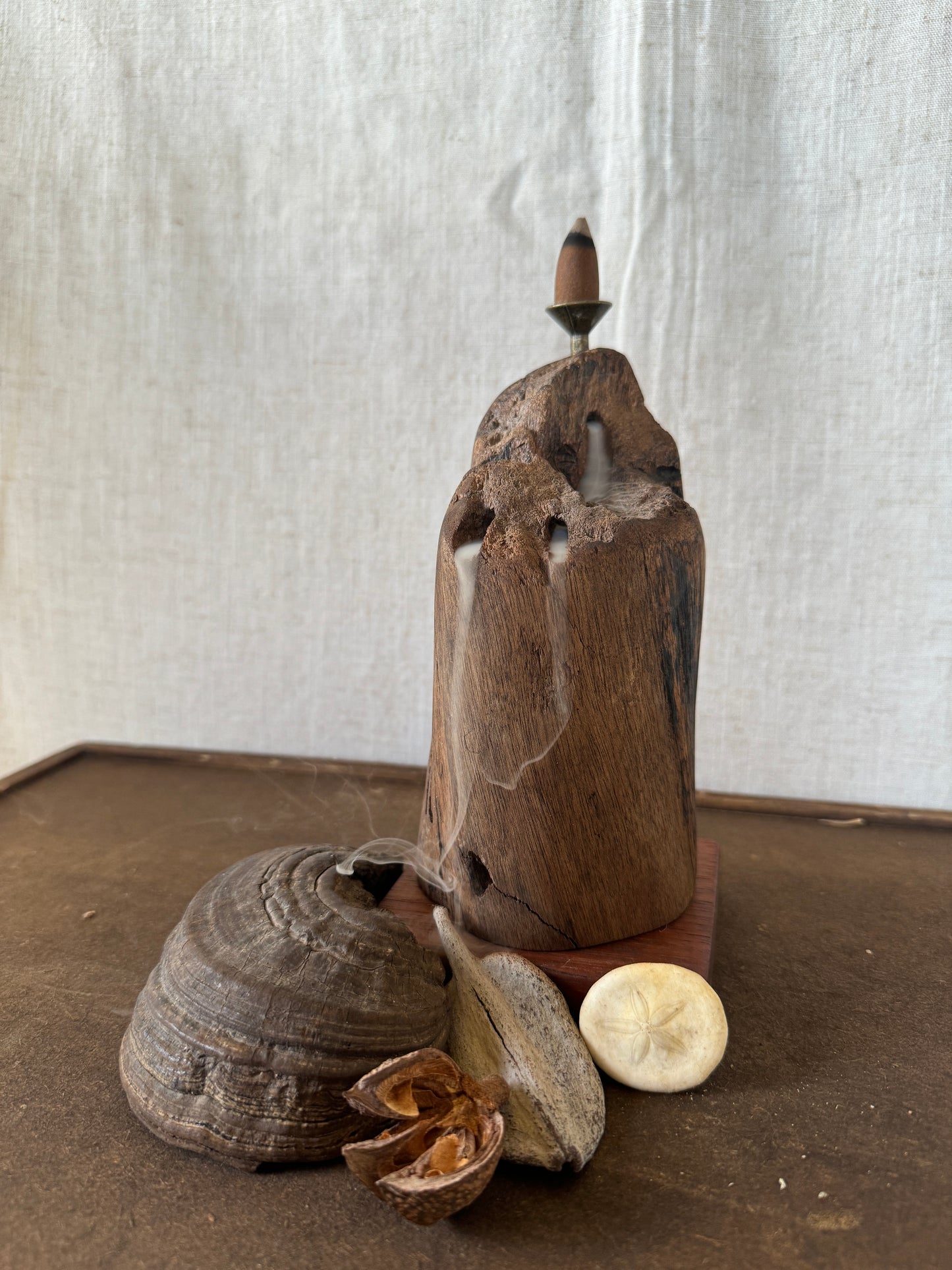 Matte Jarrah Driftwood Backflow Incense Holder
