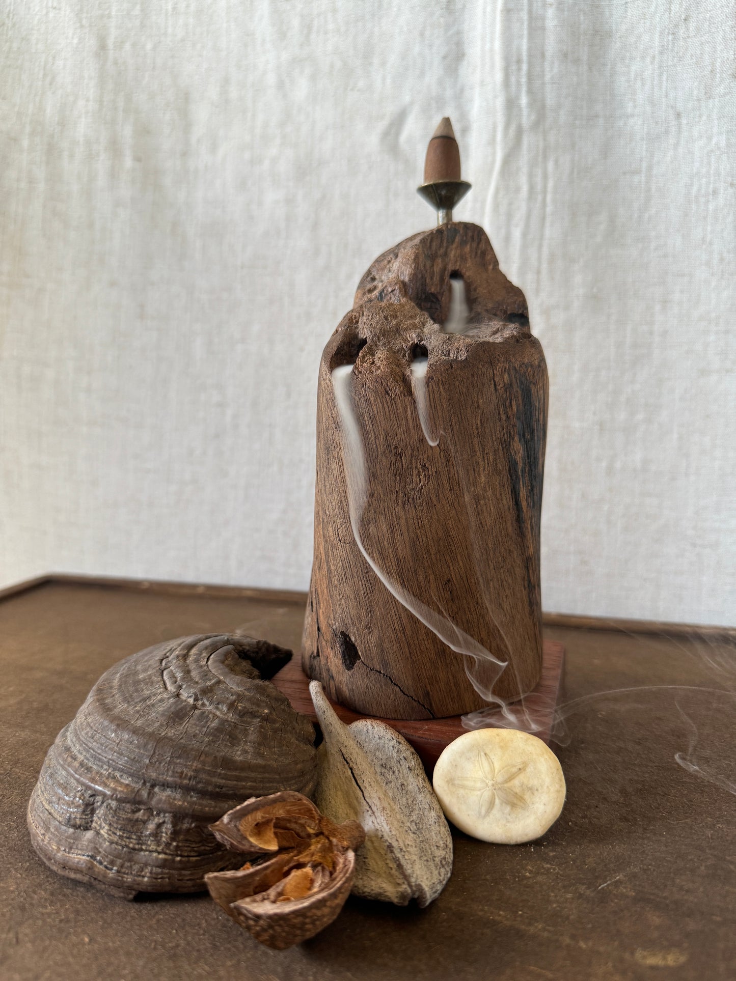 Matte Jarrah Driftwood Backflow Incense Holder