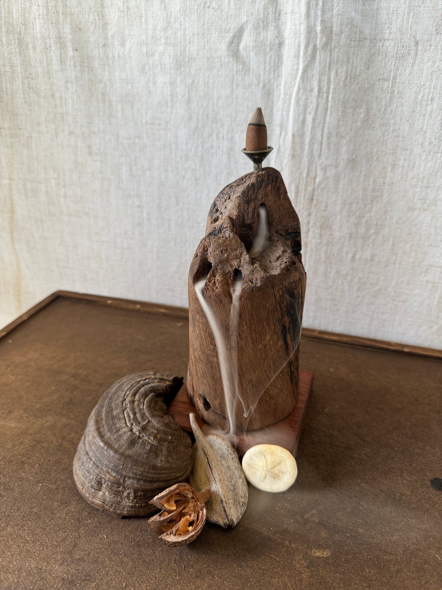 Matte Jarrah Driftwood Backflow Incense Holder