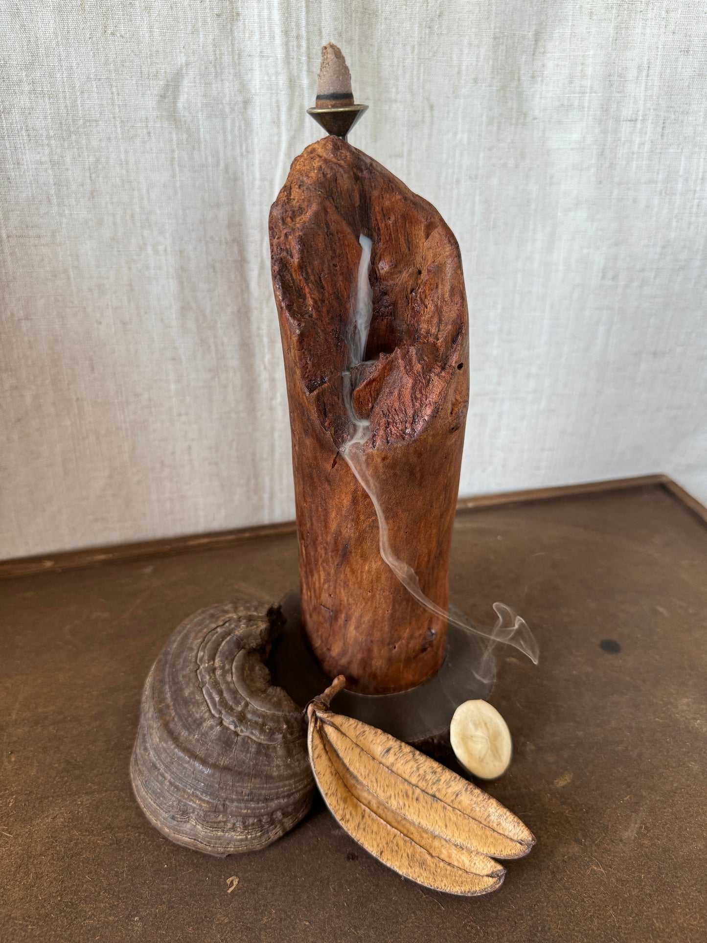 Satin Cedar Driftwood Backflow Incense Holder