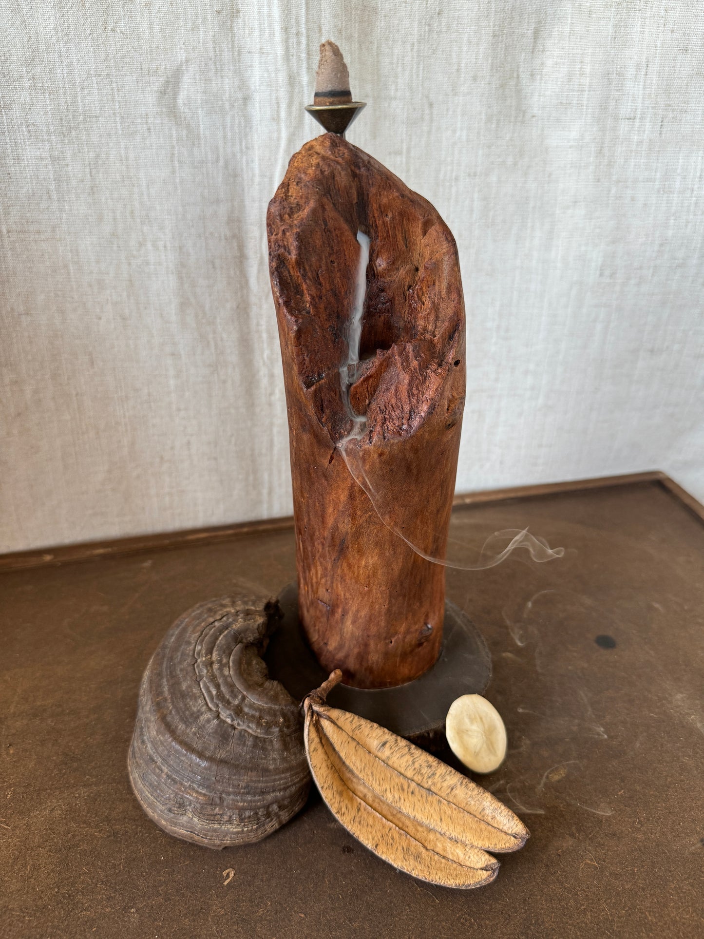 Satin Cedar Driftwood Backflow Incense Holder