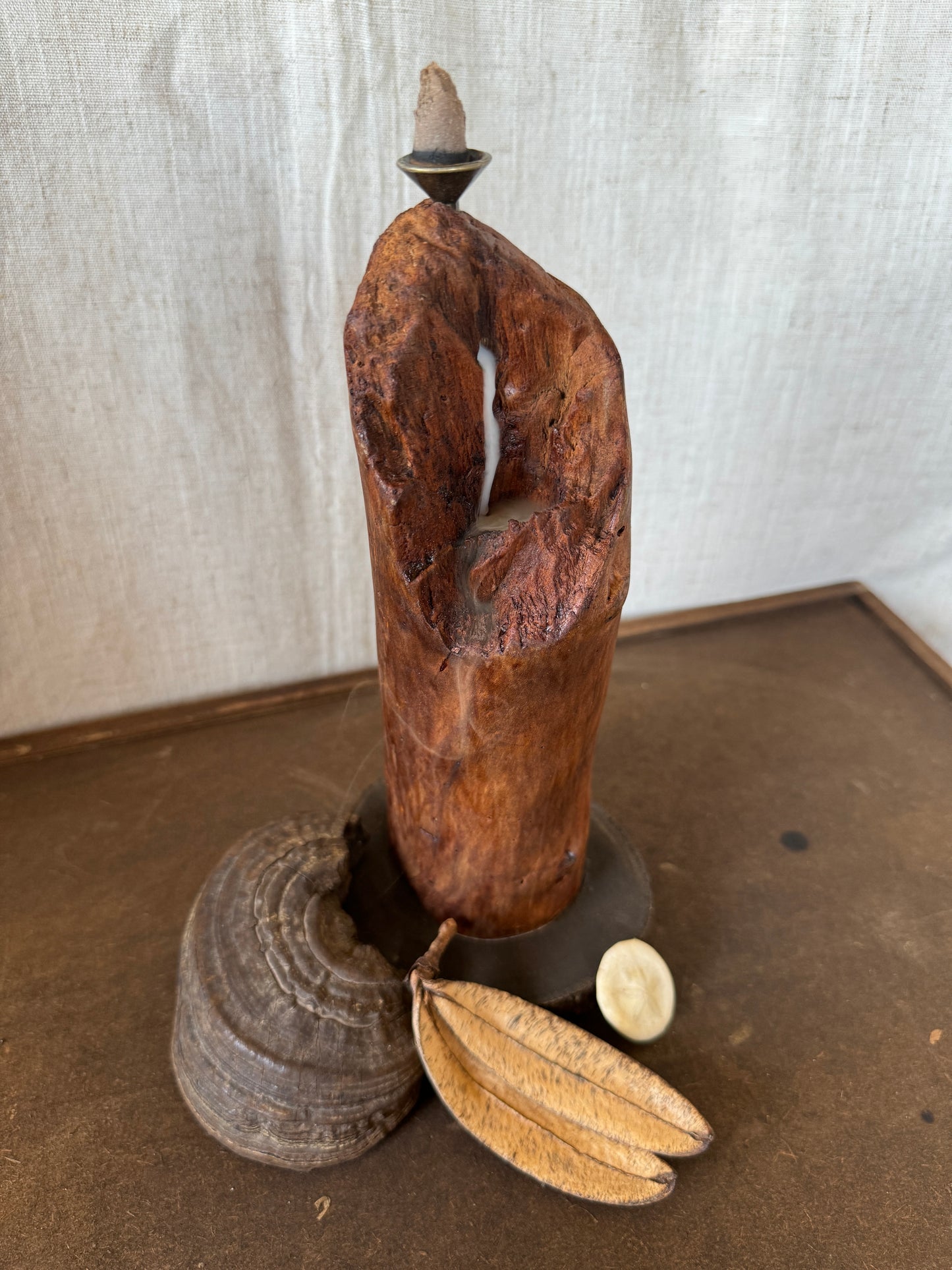 Satin Cedar Driftwood Backflow Incense Holder