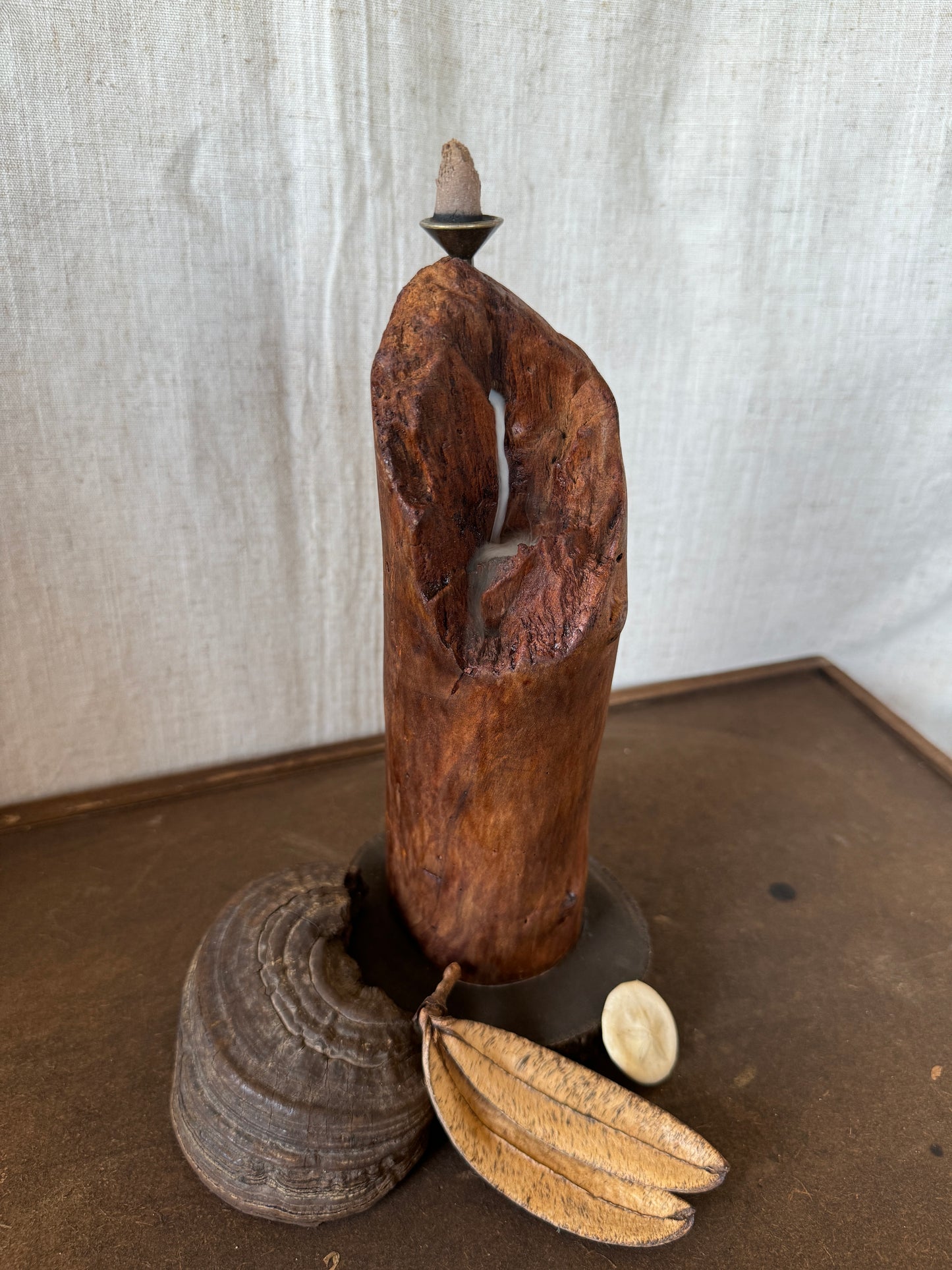Satin Cedar Driftwood Backflow Incense Holder