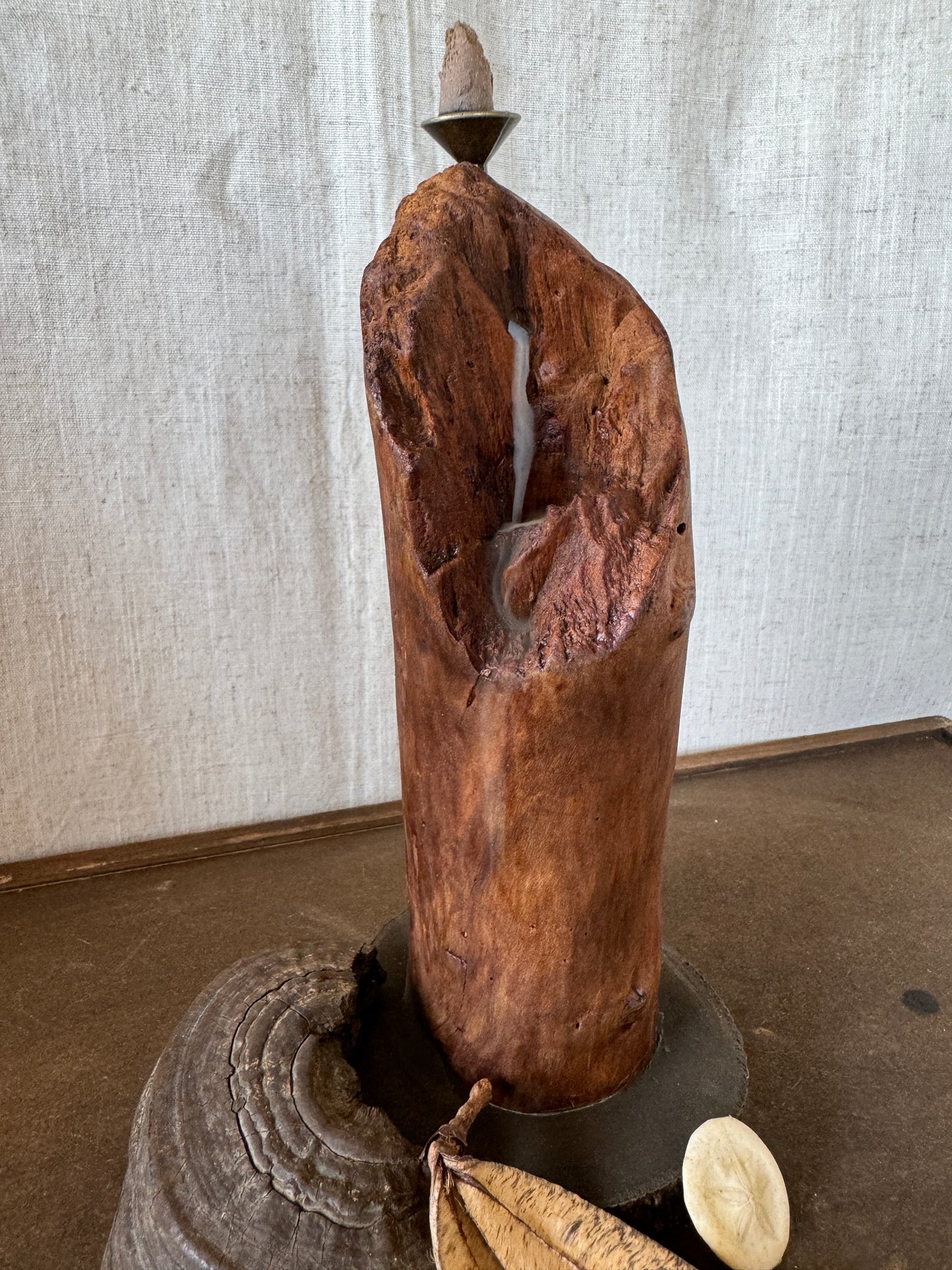 Satin Cedar Driftwood Backflow Incense Holder