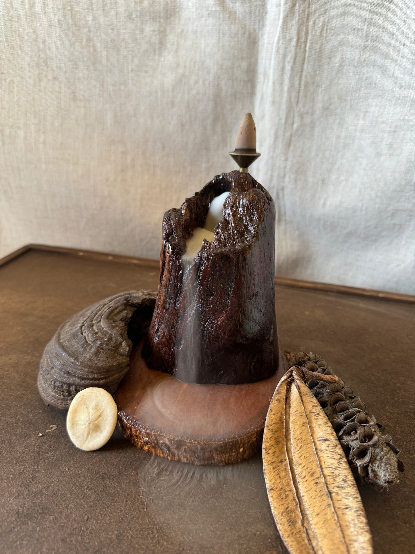 Glossy Jarrah Driftwood Backflow Incense Holder
