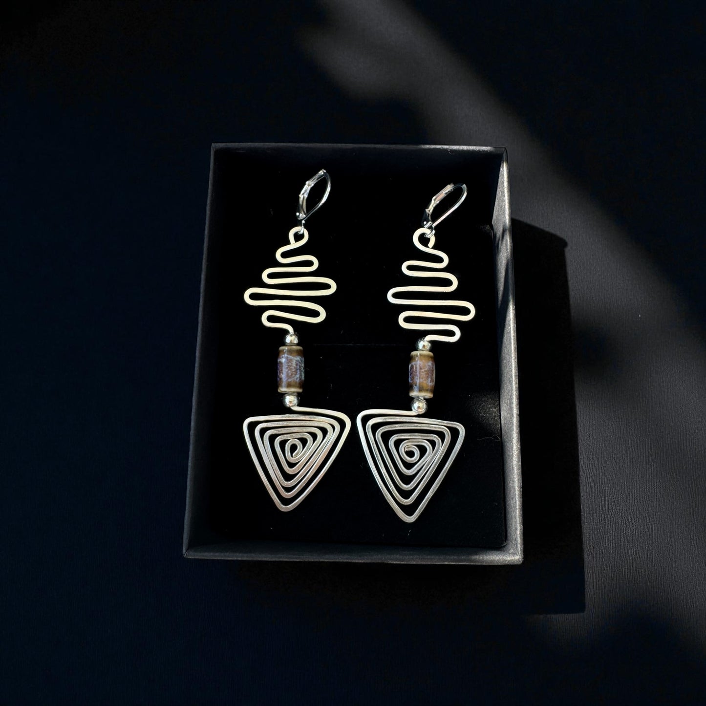 Spiral Path-Silver Wire Earrings