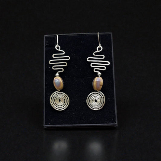 Spiral Path~ Silver Wire Earrings
