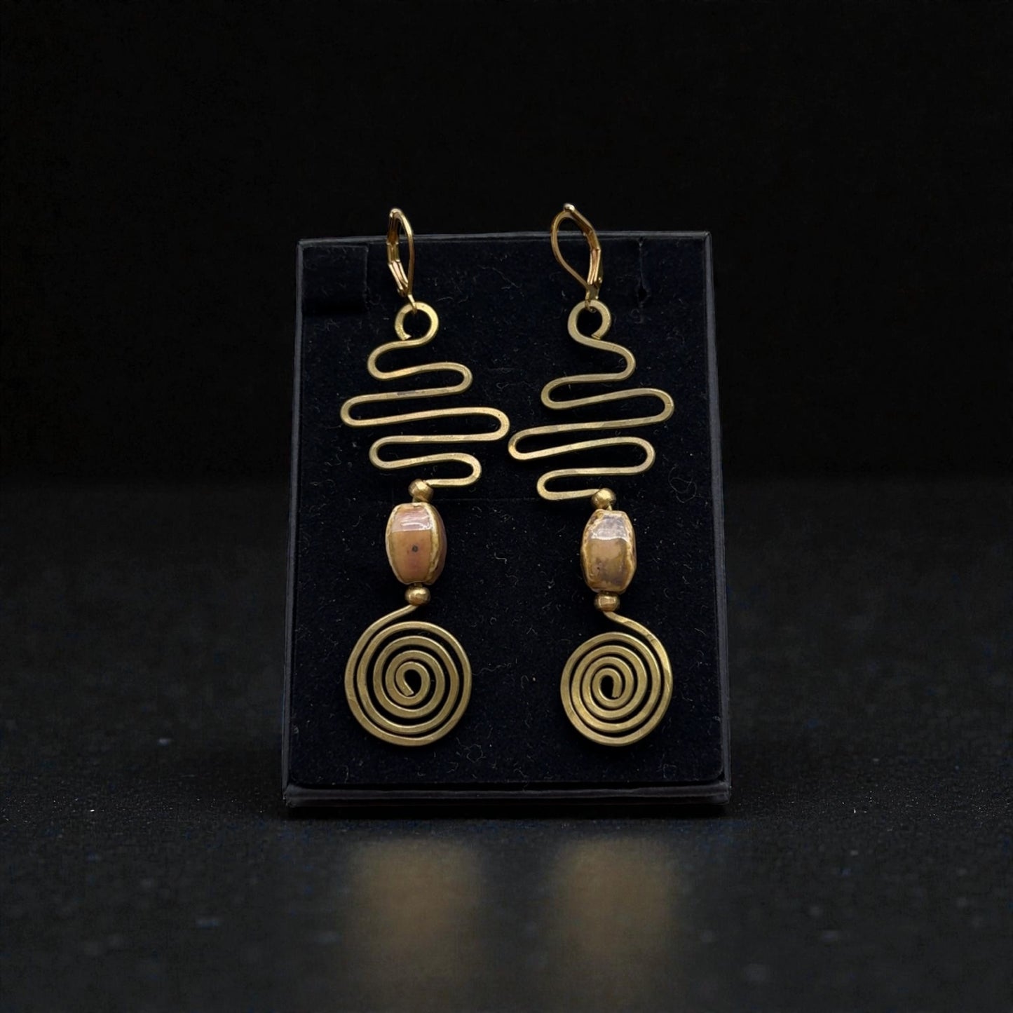 Spiral Path-Brass Wire Earrings