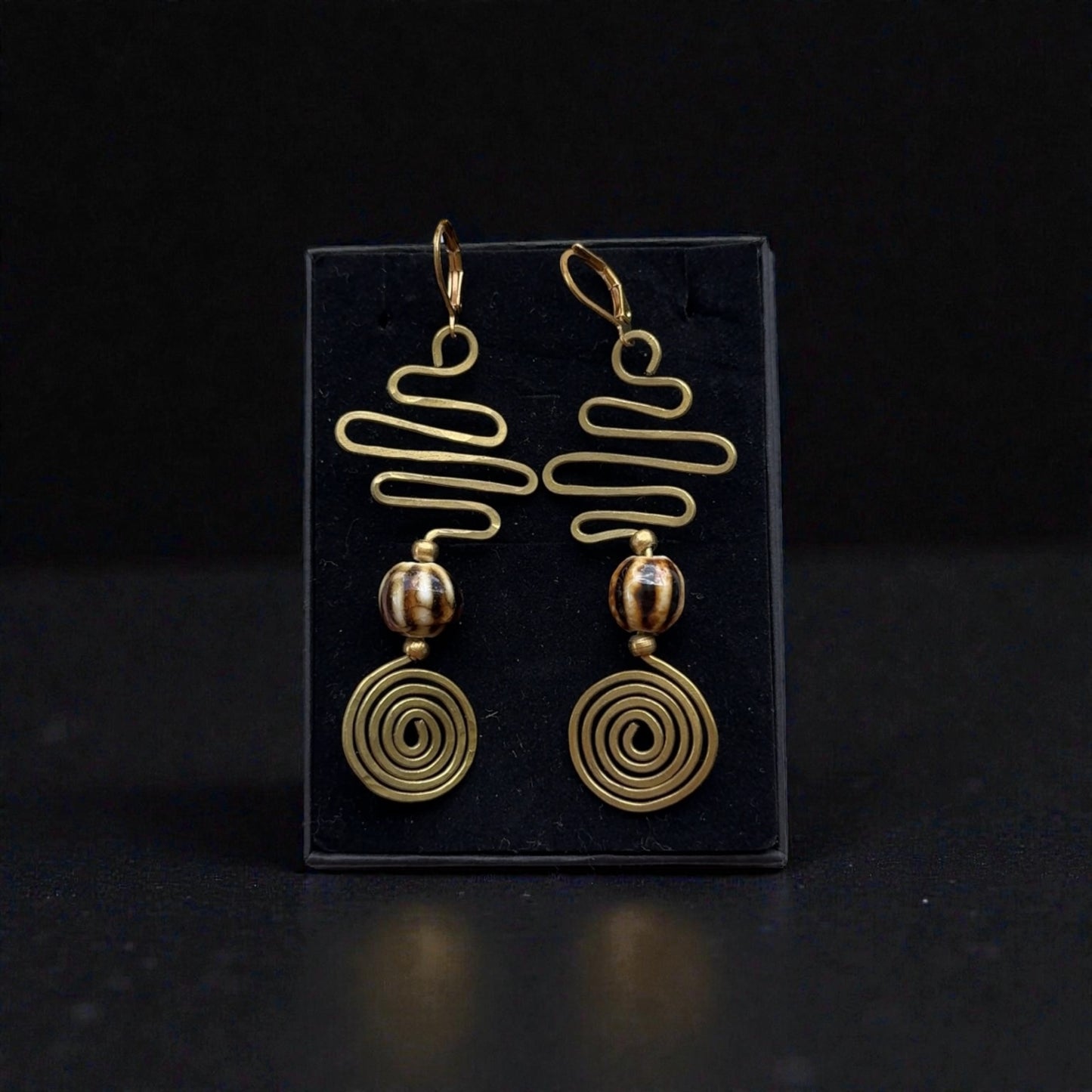 Spiral Path-Brass Wire Earrings