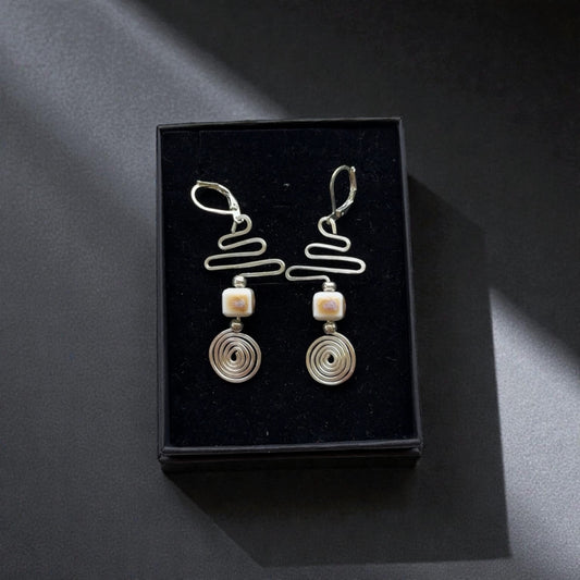 Spiral Path~ Silver Wire Earrings
