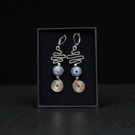 Spiral Path~ Silver Wire Earrings