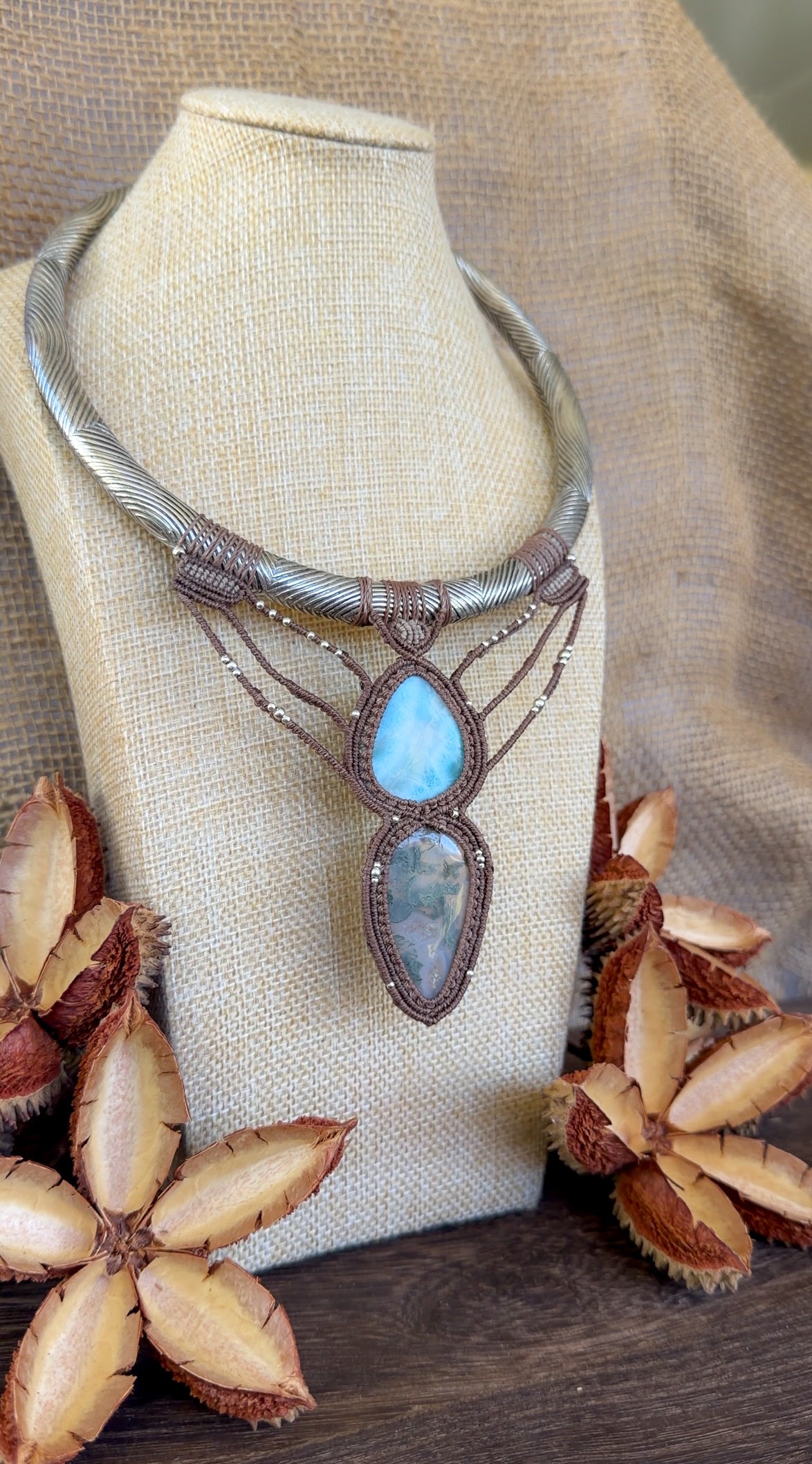 Daybreak ~ Larimar & Moss Agate