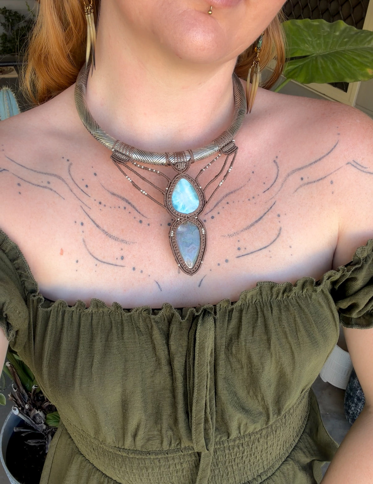 Daybreak ~ Larimar & Moss Agate