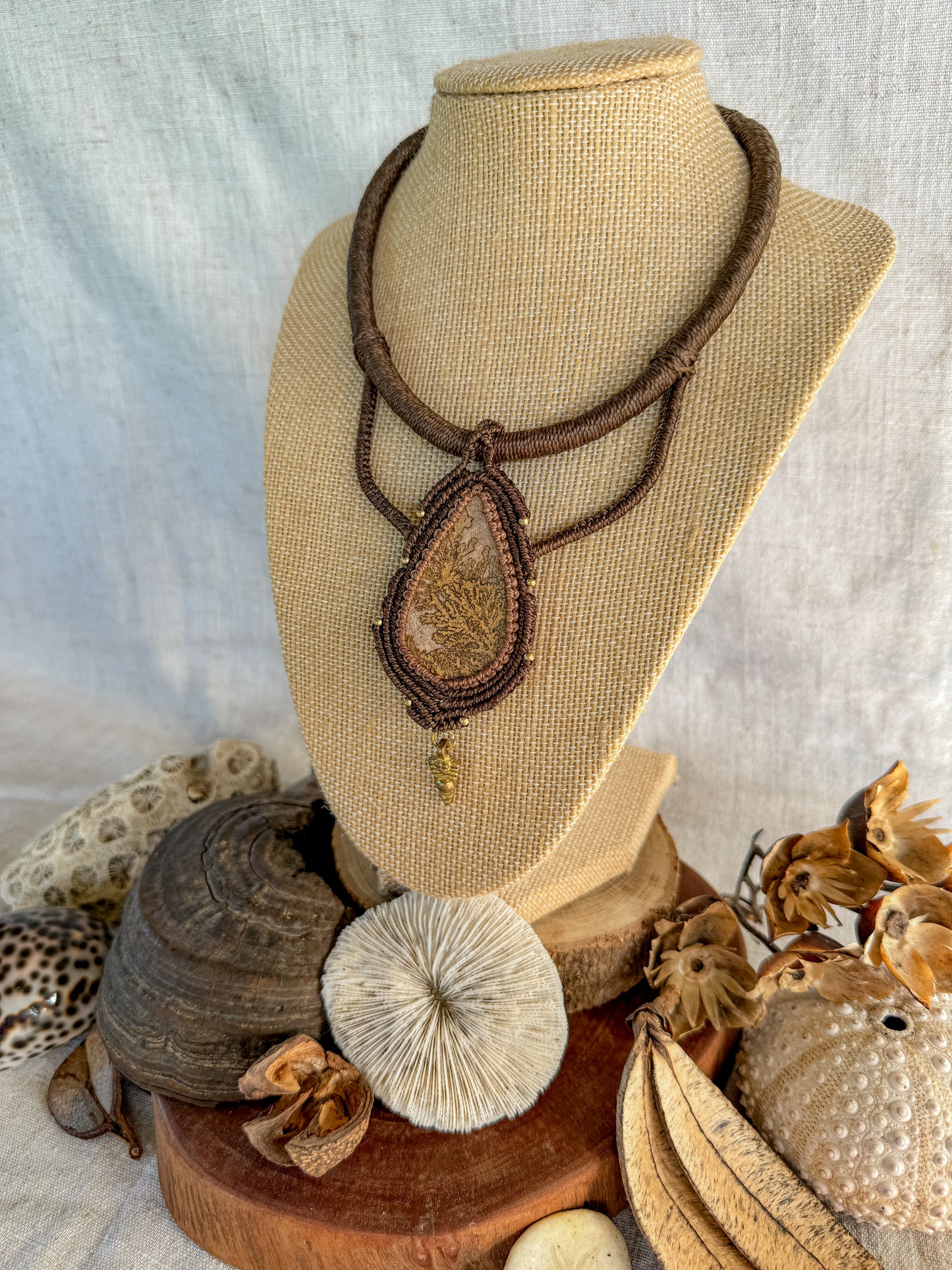 Psilomelane Dendrite Tribal Necklace
