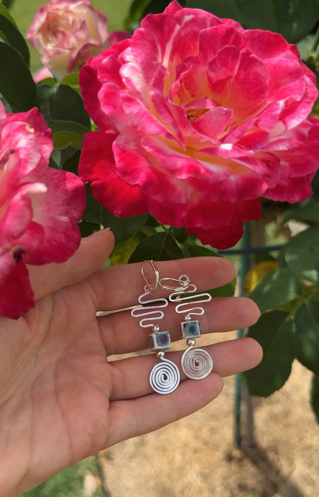 Spiral Path~ Silver Wire Earrings