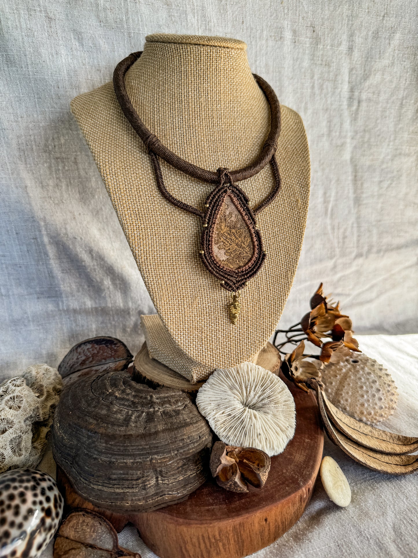 Psilomelane Dendrite Tribal Necklace