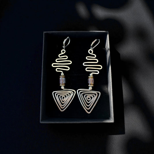 Spiral Path-Silver Wire Earrings