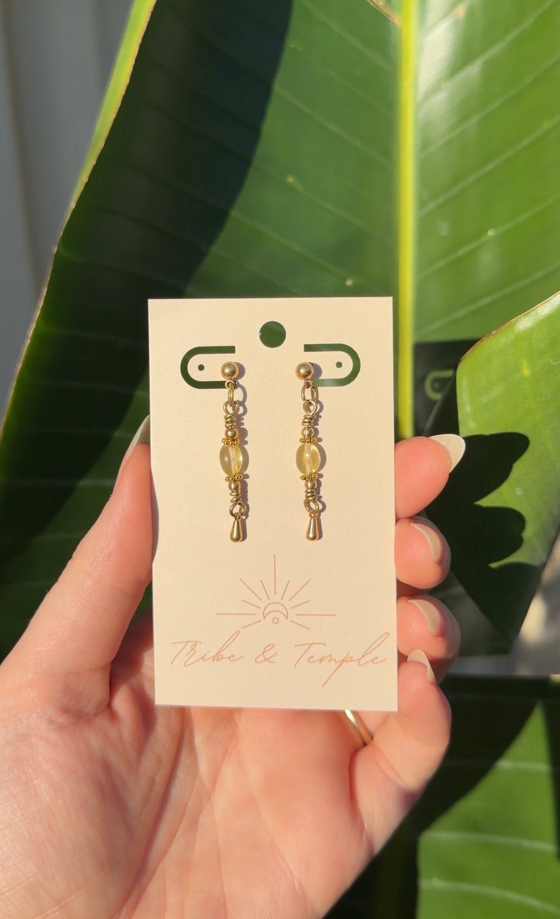 Amber Dangle Studs