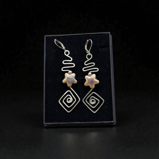 Spiral Path~ Silver Wire Earrings