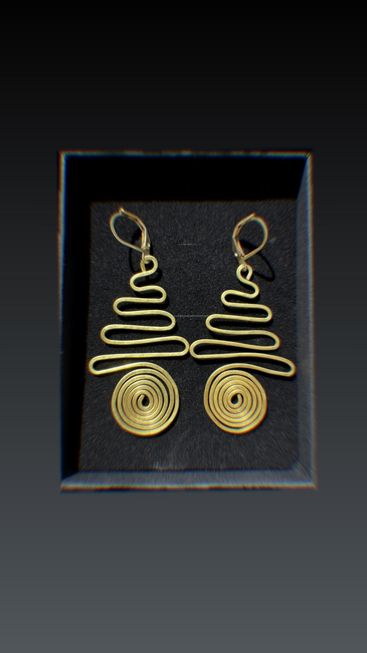 Spiral Path-Brass Wire Earrings