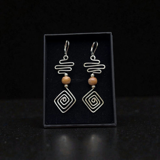 Spiral Path~ Silver Wire Earrings