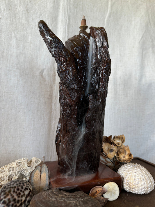 Glossy Jarrah Driftwood Backflow Incense Holder