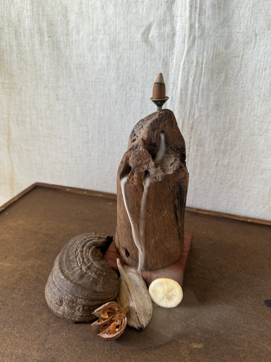 Matte Jarrah Driftwood Backflow Incense Holder