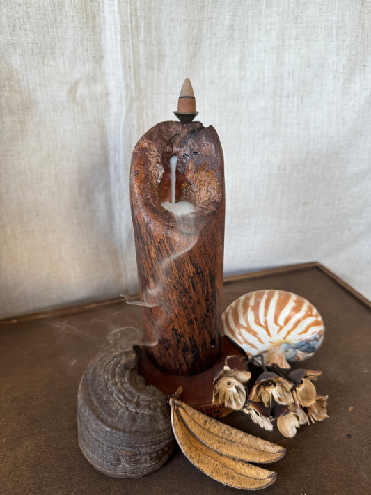Satin Cedar Driftwood Backflow Incense Holder